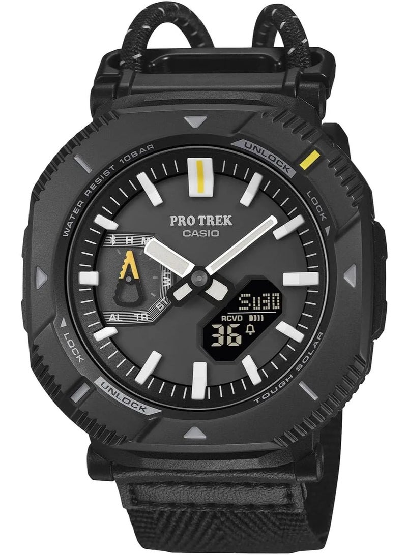 كاسيو ساعة كاسيو برو تريك هايكر لاين مع بلوتوث وطاقة شمسية قوية ومواد صديقة للبيئة، PRJ-B001B-1DR، للرجال، اسود - Image 1